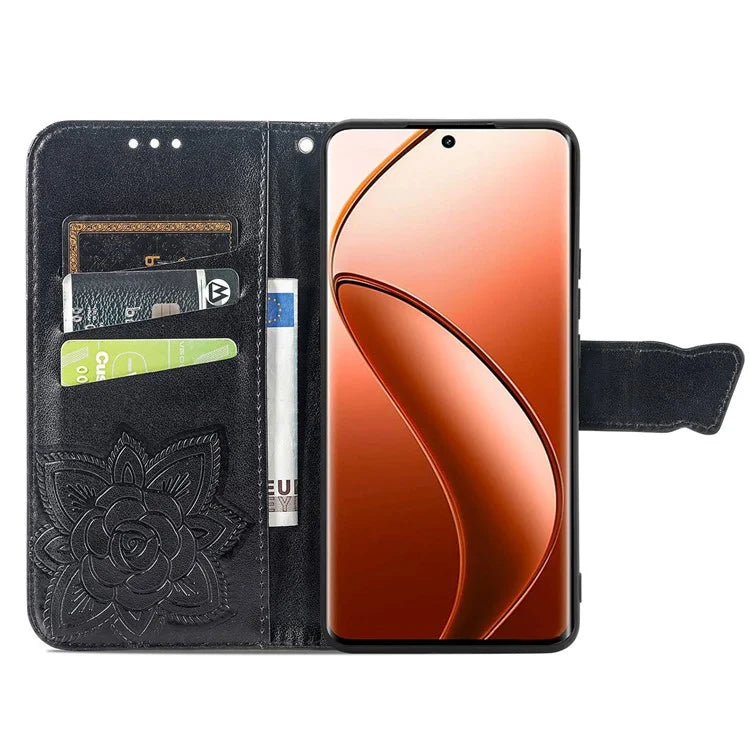 For Realme 12 Pro 5G / 12 Pro+ 5G Wallet Case Butterfly Pattern Leather Stand Phone Cover
