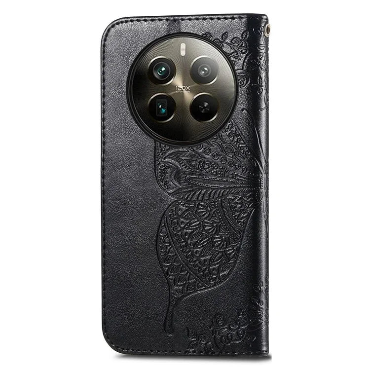 For Realme 12 Pro 5G / 12 Pro+ 5G Wallet Case Butterfly Pattern Leather Stand Phone Cover