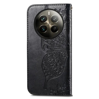 For Realme 12 Pro 5G / 12 Pro+ 5G Wallet Case Butterfly Pattern Leather Stand Phone Cover