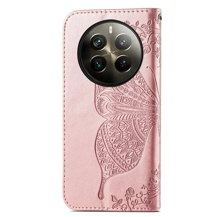 For Realme 12 Pro 5G / 12 Pro+ 5G Wallet Case Butterfly Pattern Leather Stand Phone Cover
