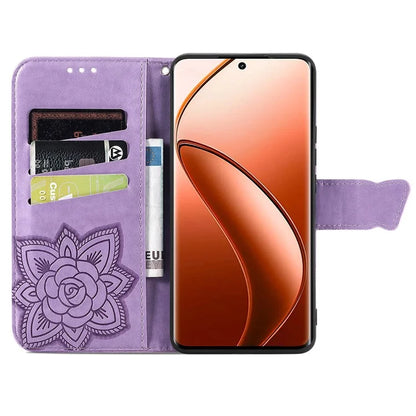 For Realme 12 Pro 5G / 12 Pro+ 5G Wallet Case Butterfly Pattern Leather Stand Phone Cover
