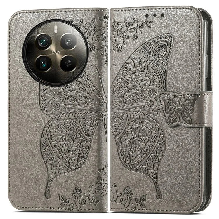 For Realme 12 Pro 5G / 12 Pro+ 5G Wallet Case Butterfly Pattern Leather Stand Phone Cover