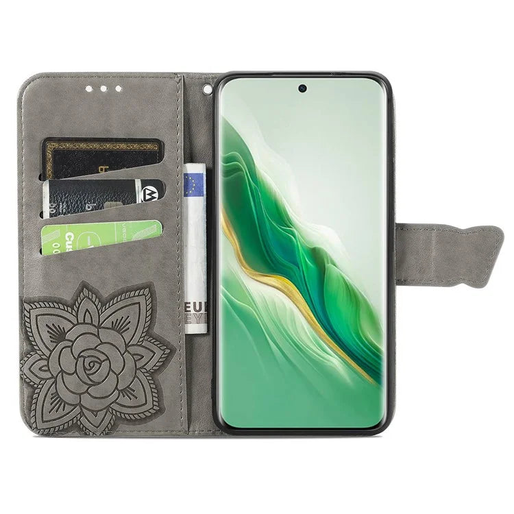 For Honor Magic6 5G Case Stand Design Imprinted Butterfly Cell Phone Cover