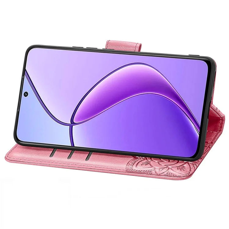 For Realme 12 5G Case Butterfly Imprinted PU Leather Magnetic Flip Stand Phone Cover