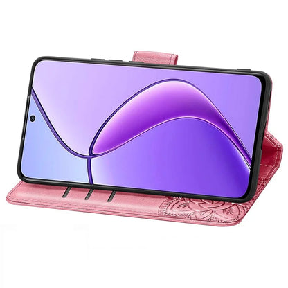 For Realme 12 5G Case Butterfly Imprinted PU Leather Magnetic Flip Stand Phone Cover