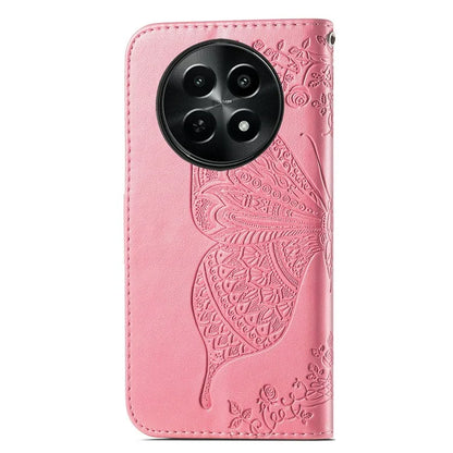 For Realme 12 5G Case Butterfly Imprinted PU Leather Magnetic Flip Stand Phone Cover