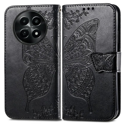 For Realme 12 5G Case Butterfly Imprinted PU Leather Magnetic Flip Stand Phone Cover