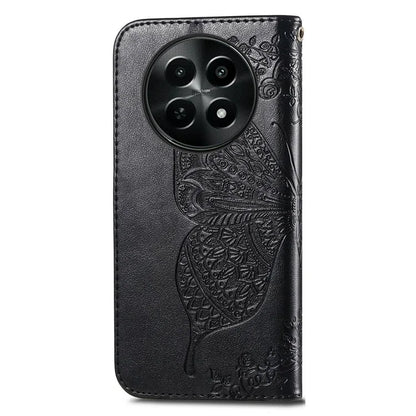 For Realme 12 5G Case Butterfly Imprinted PU Leather Magnetic Flip Stand Phone Cover