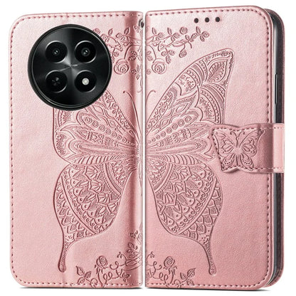 For Realme 12 5G Case Butterfly Imprinted PU Leather Magnetic Flip Stand Phone Cover