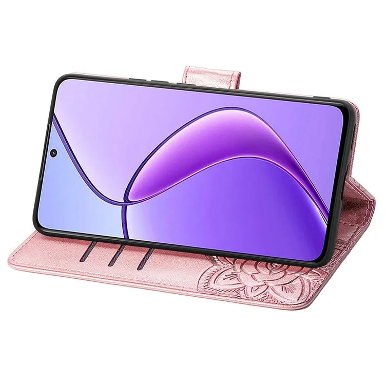 For Realme 12 5G Case Butterfly Imprinted PU Leather Magnetic Flip Stand Phone Cover