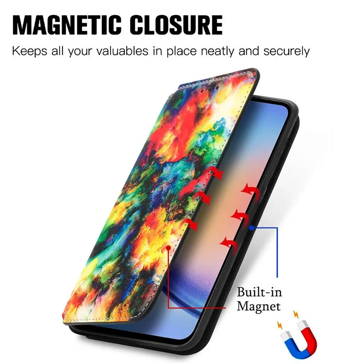 CASENEO 001 Series for Samsung Galaxy A35 5G Case RFID Blocking Wallet Leather Cover