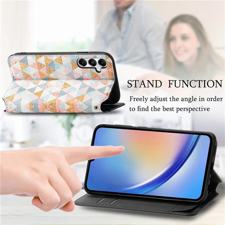 CASENEO 001 Series for Samsung Galaxy A35 5G Case RFID Blocking Wallet Leather Cover