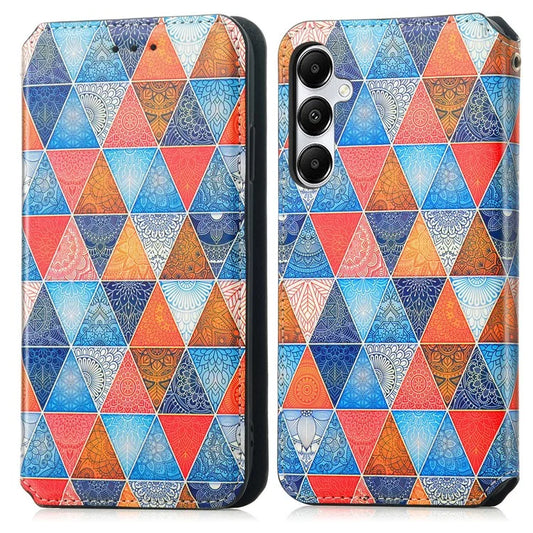 CASENEO 001 Series for Samsung Galaxy A35 5G Case RFID Blocking Wallet Leather Cover / Mandala
