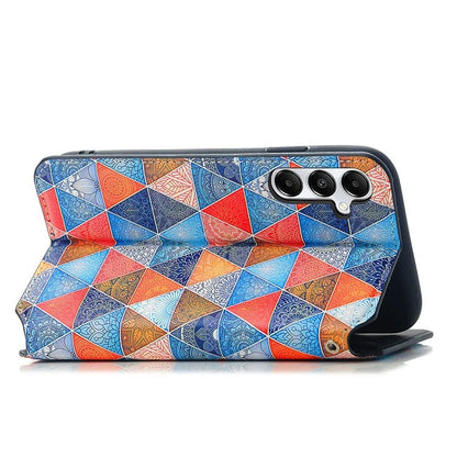 CASENEO 001 Series for Samsung Galaxy A35 5G Case RFID Blocking Wallet Leather Cover / Mandala