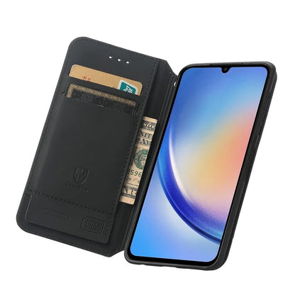 CASENEO 001 Series for Samsung Galaxy A35 5G Case RFID Blocking Wallet Leather Cover / Mandala