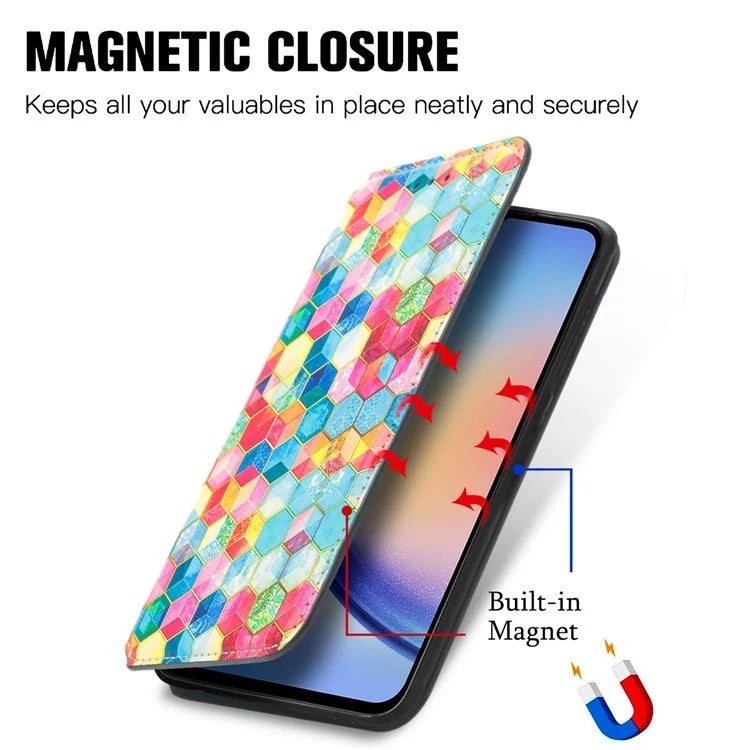 CASENEO 001 Series for Samsung Galaxy A35 5G Case RFID Blocking Wallet Leather Cover