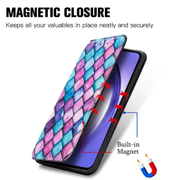 CASENEO 001 Series for Samsung Galaxy A55 5G Case RFID Blocking Protection Pattern Printing Phone Shell