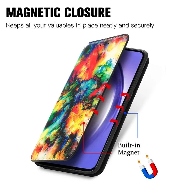 CASENEO 001 Series for Samsung Galaxy A55 5G Case RFID Blocking Protection Pattern Printing Phone Shell