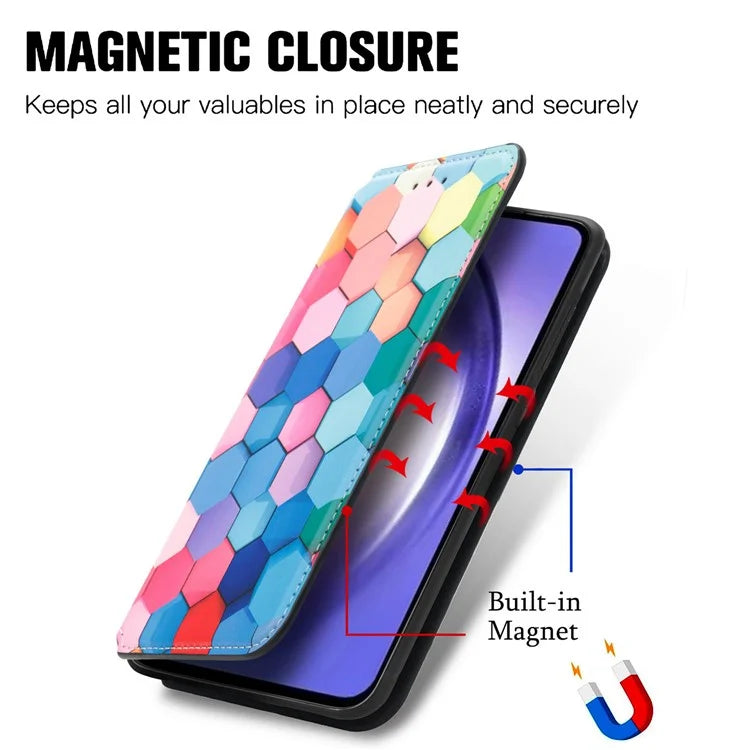 CASENEO 001 Series for Samsung Galaxy A55 5G Case RFID Blocking Protection Pattern Printing Phone Shell