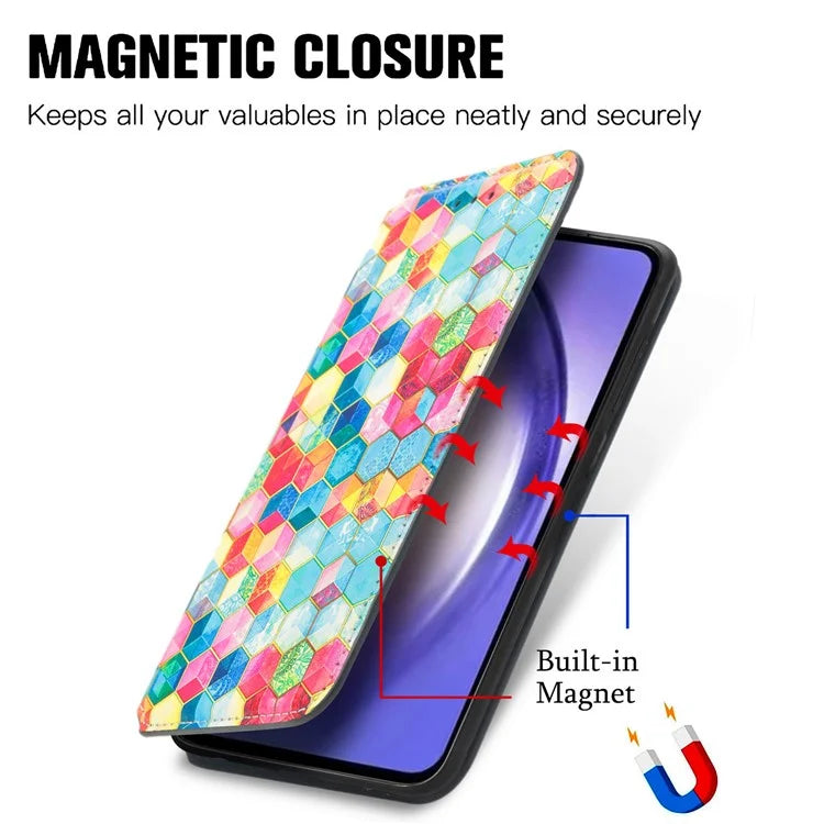 CASENEO 001 Series for Samsung Galaxy A55 5G Case RFID Blocking Protection Pattern Printing Phone Shell