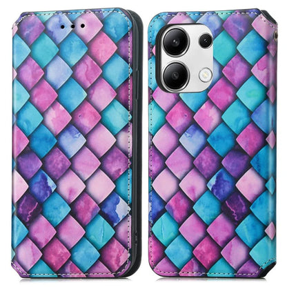 CASENEO 001 Series for Xiaomi Redmi Note 13 4G Case Wallet RFID Blocking Pattern Leather Phone Cover