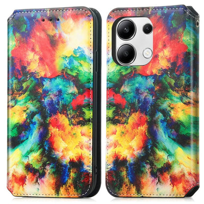 CASENEO 001 Series for Xiaomi Redmi Note 13 4G Case Wallet RFID Blocking Pattern Leather Phone Cover
