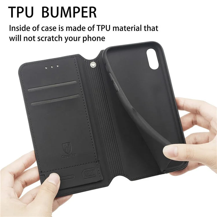 CASENEO 001 Series for Xiaomi Redmi Note 13 4G Case Wallet RFID Blocking Pattern Leather Phone Cover
