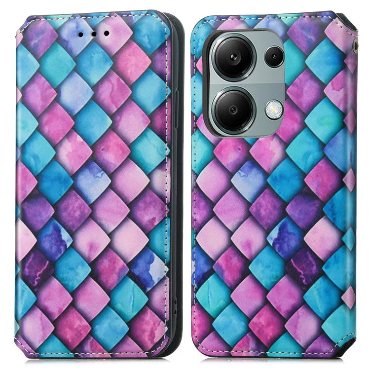 CASENEO 001 Series for Xiaomi Redmi Note 13 Pro 4G / Poco M6 Pro 4G Wallet Case Pattern Leather Cover