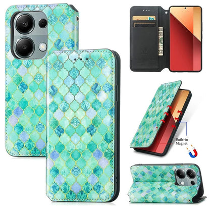 CASENEO 001 Series for Xiaomi Redmi Note 13 Pro 4G / Poco M6 Pro 4G Wallet Case Pattern Leather Cover