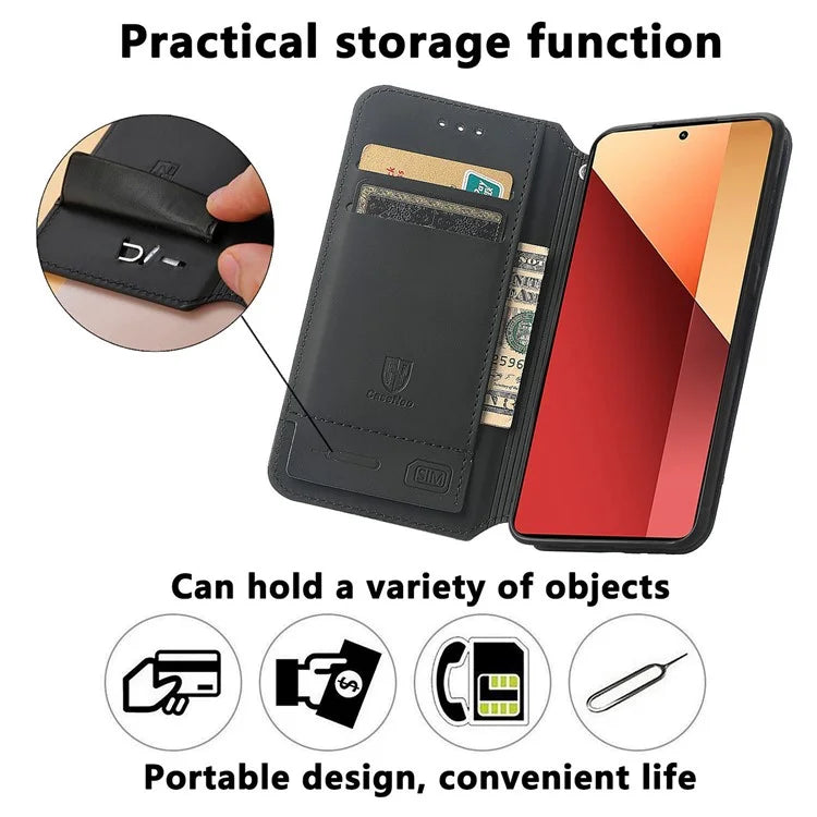 CASENEO 001 Series for Xiaomi Redmi Note 13 Pro 4G / Poco M6 Pro 4G Wallet Case Pattern Leather Cover / Mandala