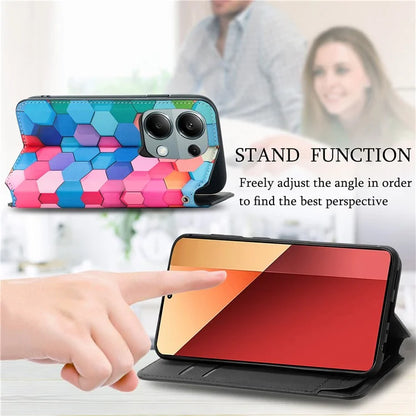CASENEO 001 Series for Xiaomi Redmi Note 13 Pro 4G / Poco M6 Pro 4G Wallet Case Pattern Leather Cover