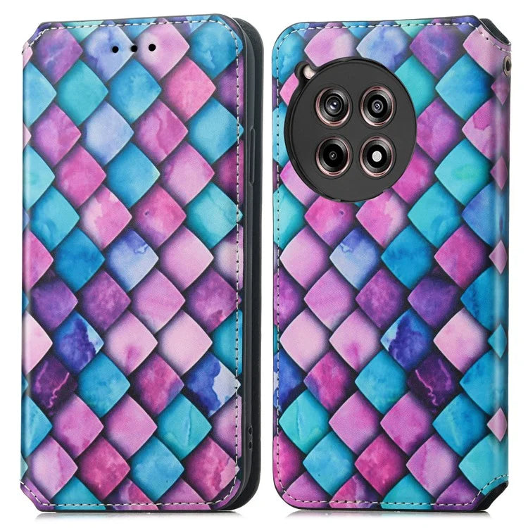 CASENEO 001 Series for OnePlus Ace 3 5G / 12R 5G Case RFID Blocking Pattern Leather Wallet Phone Cover