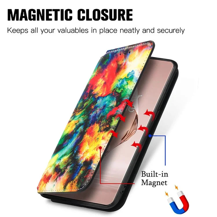 CASENEO 001 Series for OnePlus Ace 3 5G / 12R 5G Case RFID Blocking Pattern Leather Wallet Phone Cover