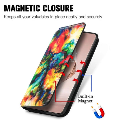 CASENEO 001 Series for OnePlus Ace 3 5G / 12R 5G Case RFID Blocking Pattern Leather Wallet Phone Cover