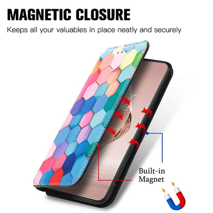 CASENEO 001 Series for OnePlus Ace 3 5G / 12R 5G Case RFID Blocking Pattern Leather Wallet Phone Cover