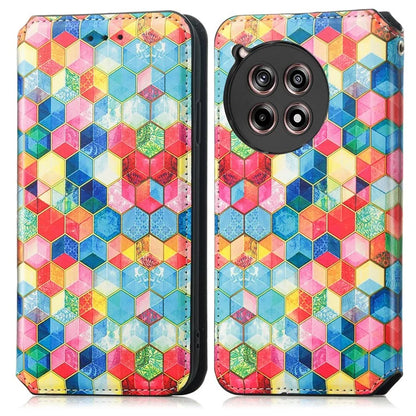 CASENEO 001 Series for OnePlus Ace 3 5G / 12R 5G Case RFID Blocking Pattern Leather Wallet Phone Cover