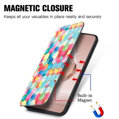 CASENEO 001 Series for OnePlus Ace 3 5G / 12R 5G Case RFID Blocking Pattern Leather Wallet Phone Cover