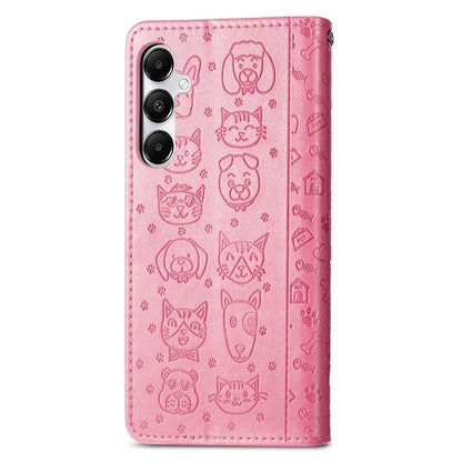 For Samsung Galaxy A55 5G Magnetic Phone Case Leather Drop-proof Cover with Wrist Strap