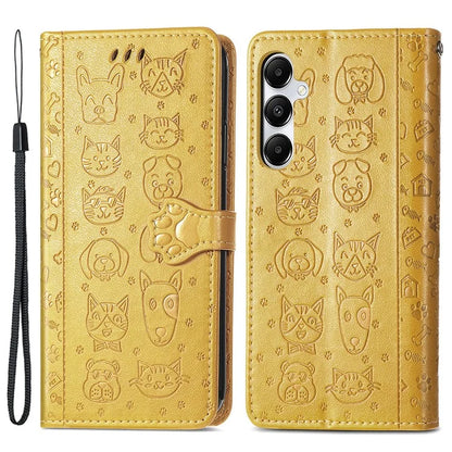 For Samsung Galaxy A55 5G Magnetic Phone Case Leather Drop-proof Cover with Wrist Strap