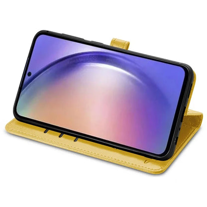 For Samsung Galaxy A55 5G Magnetic Phone Case Leather Drop-proof Cover with Wrist Strap