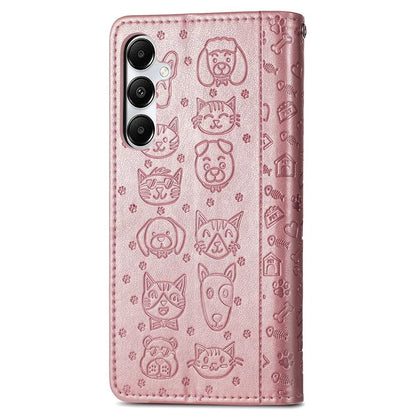 For Samsung Galaxy A55 5G Magnetic Phone Case Leather Drop-proof Cover with Wrist Strap