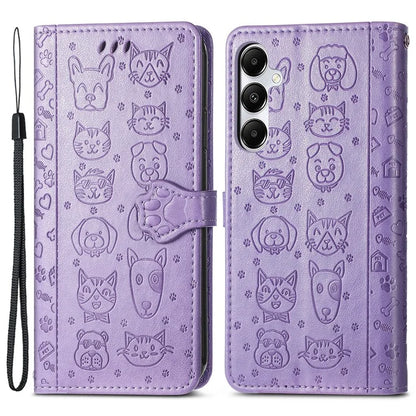 For Samsung Galaxy A55 5G Magnetic Phone Case Leather Drop-proof Cover with Wrist Strap