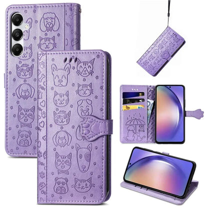 For Samsung Galaxy A55 5G Magnetic Phone Case Leather Drop-proof Cover with Wrist Strap