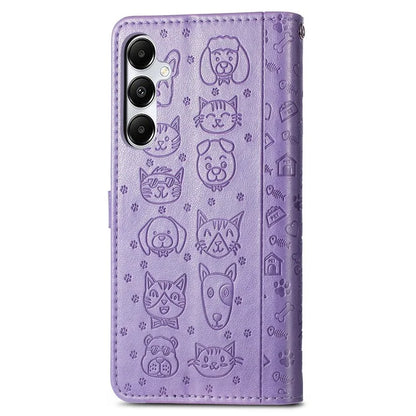 For Samsung Galaxy A55 5G Magnetic Phone Case Leather Drop-proof Cover with Wrist Strap