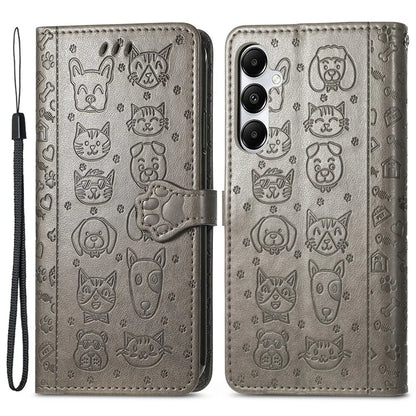 For Samsung Galaxy A55 5G Magnetic Phone Case Leather Drop-proof Cover with Wrist Strap