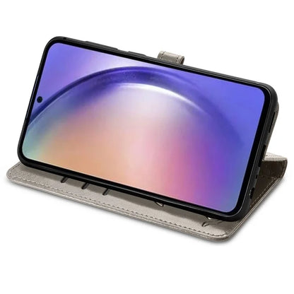 For Samsung Galaxy A55 5G Magnetic Phone Case Leather Drop-proof Cover with Wrist Strap