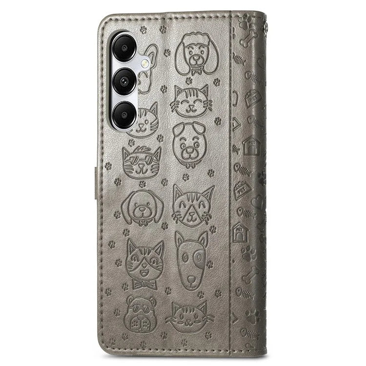 For Samsung Galaxy A55 5G Magnetic Phone Case Leather Drop-proof Cover with Wrist Strap