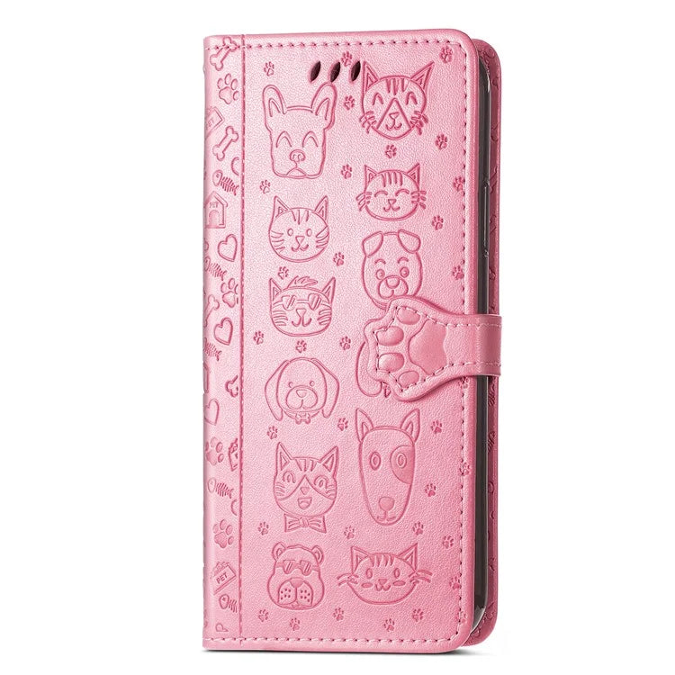 For Xiaomi Redmi Note 13 4G Case Cat and Dog Pattern PU Leather Flip Protective Phone Cover
