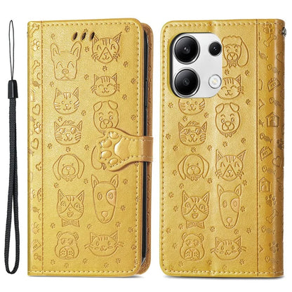 For Xiaomi Redmi Note 13 4G Case Cat and Dog Pattern PU Leather Flip Protective Phone Cover