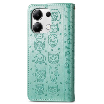 For Xiaomi Redmi Note 13 4G Case Cat and Dog Pattern PU Leather Flip Protective Phone Cover